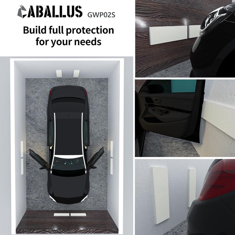 Caballus GWP02S Garage Wall Protector Car Door Protectors, Garage Accessories, Parking Stopper for Garage, Tool-Free, Designed in Germany (4-Pack White) - Image 3